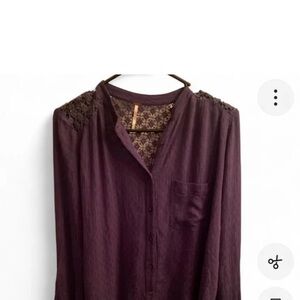 Free People Lavender Lace Blouse